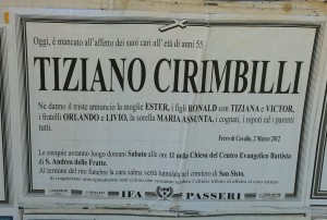 Tiziano's Death Notice